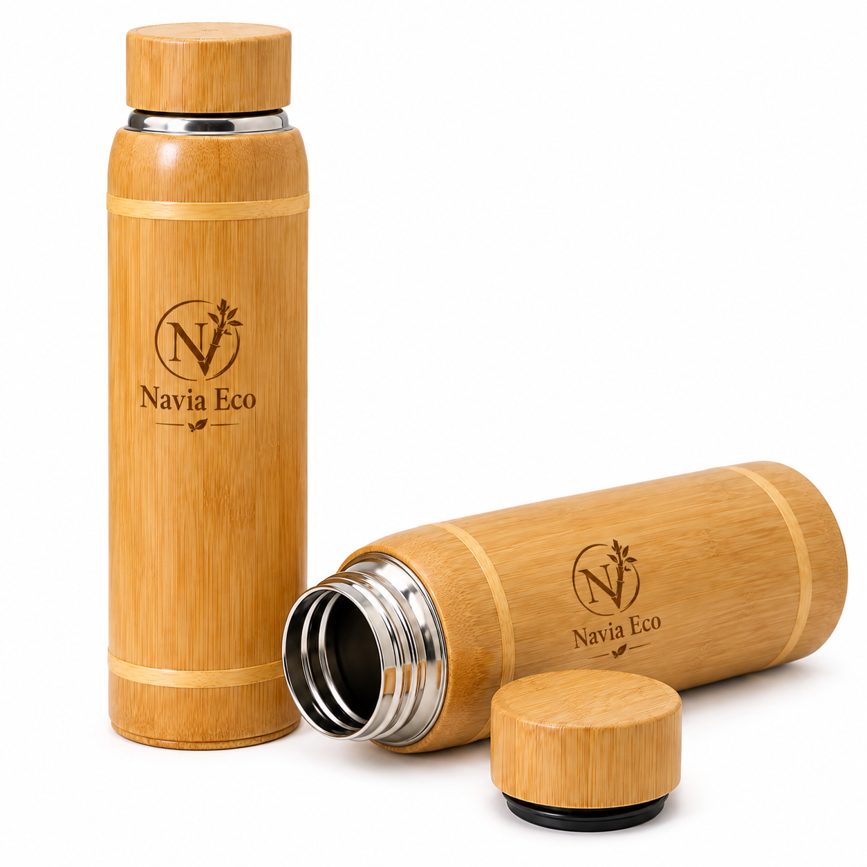 Bamboo Steel Flask