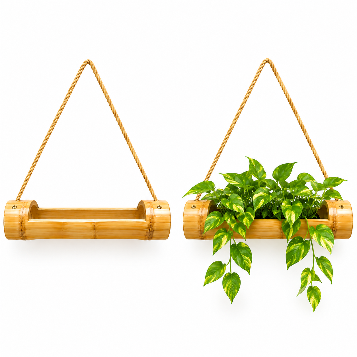 Bamboo Hanging Planter
